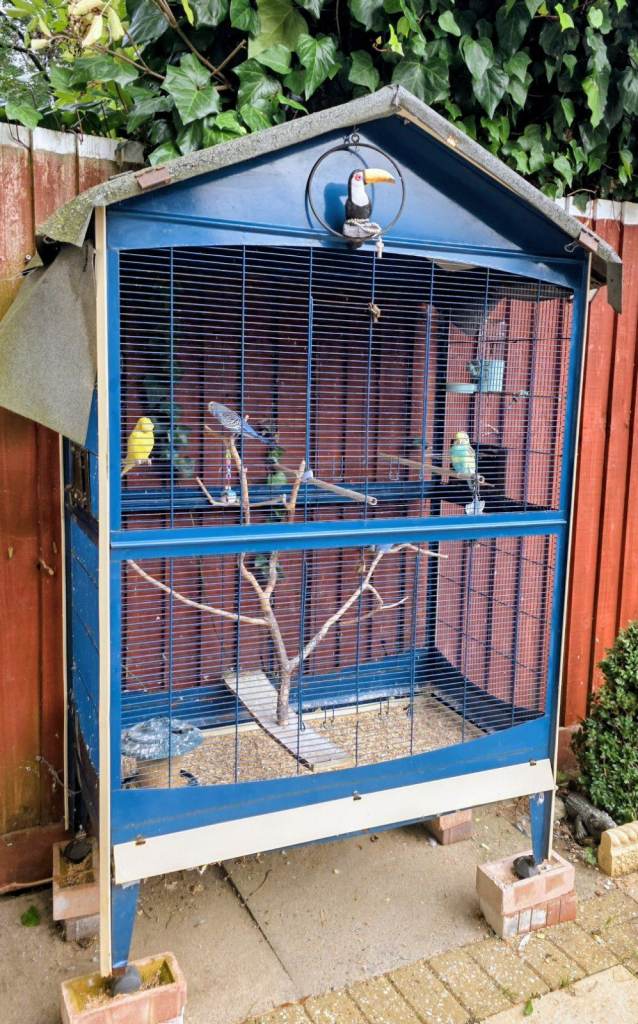 Large Ferplast Aviary Bird Cage Blue for Pet Budgies Parrots Canaries Lovebirds Finches Cockatiels