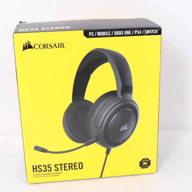 Corsair HS35 Gaming Headset. (New but needs new cable fitting. Included!)