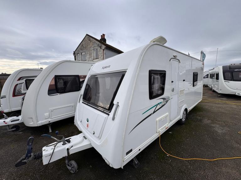 XPLORE 574 2014 MODEL 4 BERTH FIXED SINGLE BED TOURING CARAVAN