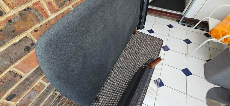 Dreams double bed upholstered grey material 