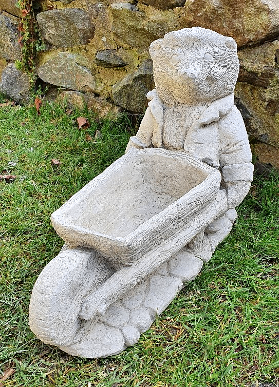 Hedgehog and barrow garden planter