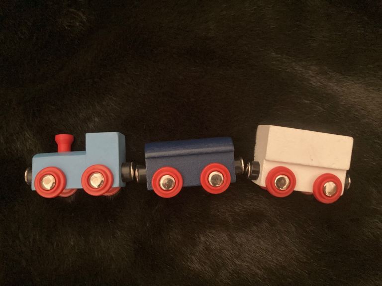 NEW, GREAT GIFT: 48-piece Train Set, White Company. Traditional Wooden Toy