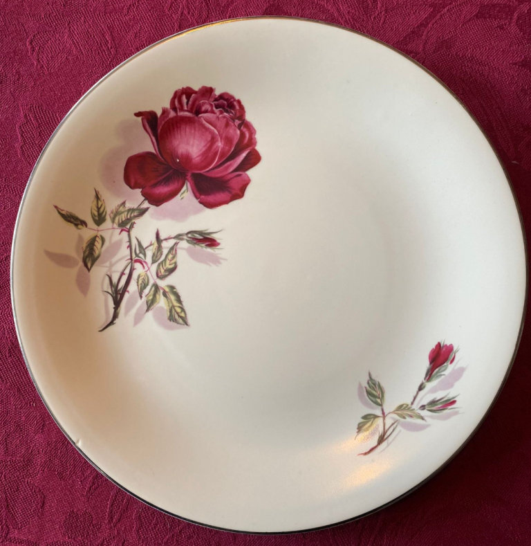 Plate Vintage English BRAMA Plate with Rose Design