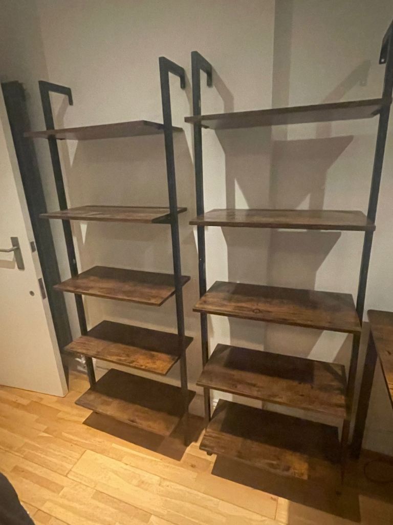 Pair of Vasagle Ladder Bookshelves