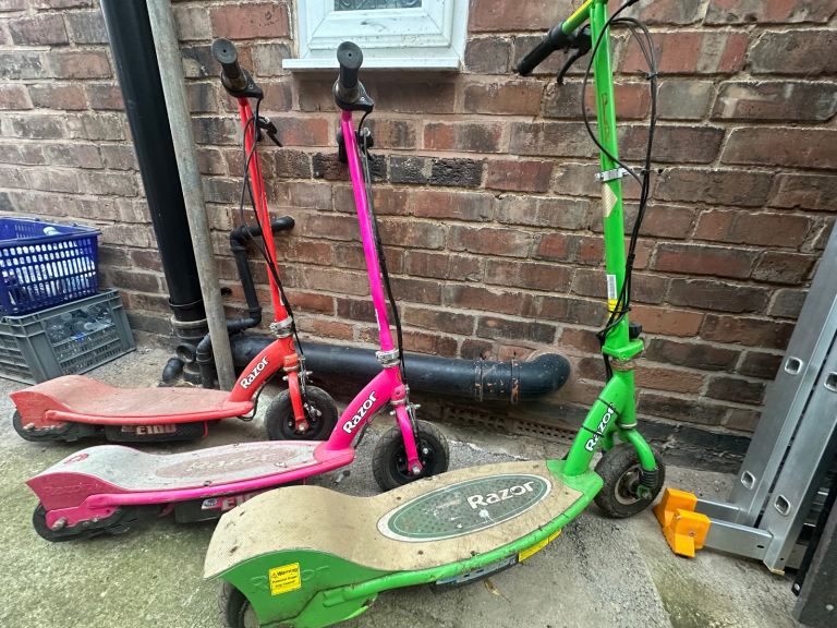 3 x razor scooters