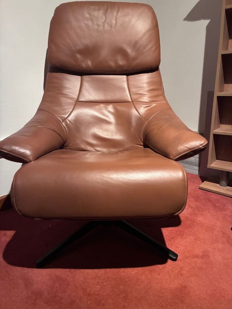 Leather swivel recliner chair
