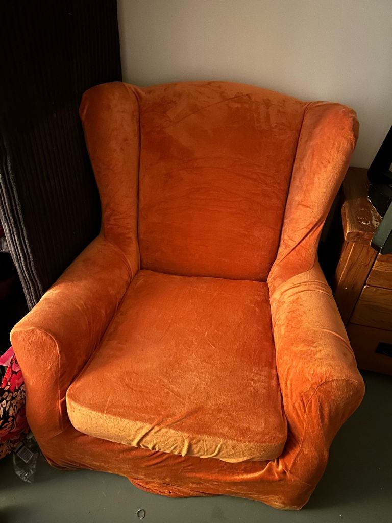 Orange arm chair 