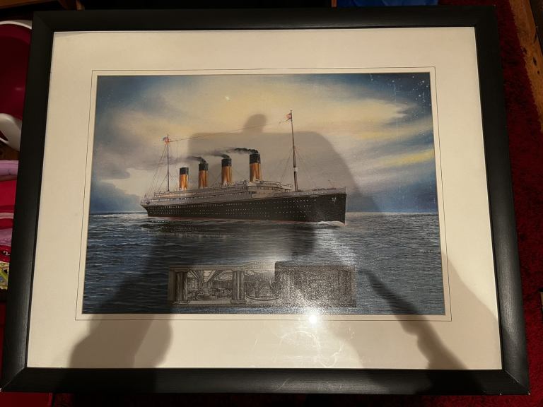 Large Framed photo of the Titanic 