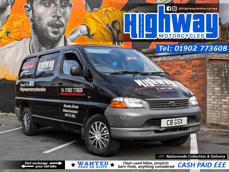 2005 Toyota Hiace 280 GS 2.5 D-4D 88bhp Black Panel Van with MOT