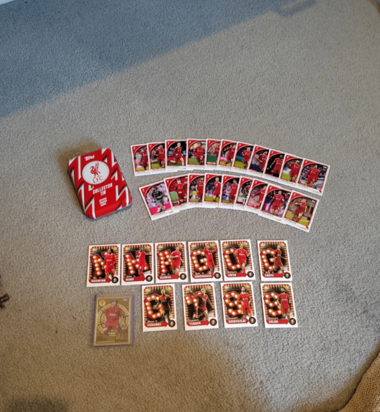 Big bundle of Liverpool FC Topps cards and Tin!