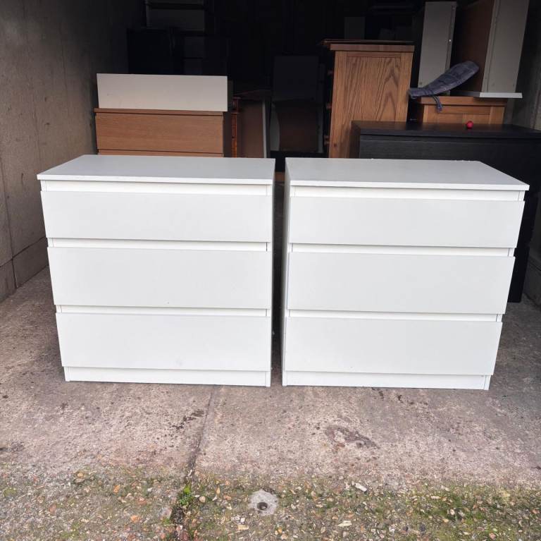 image for 2 x ikea kullen white chest of drawers 