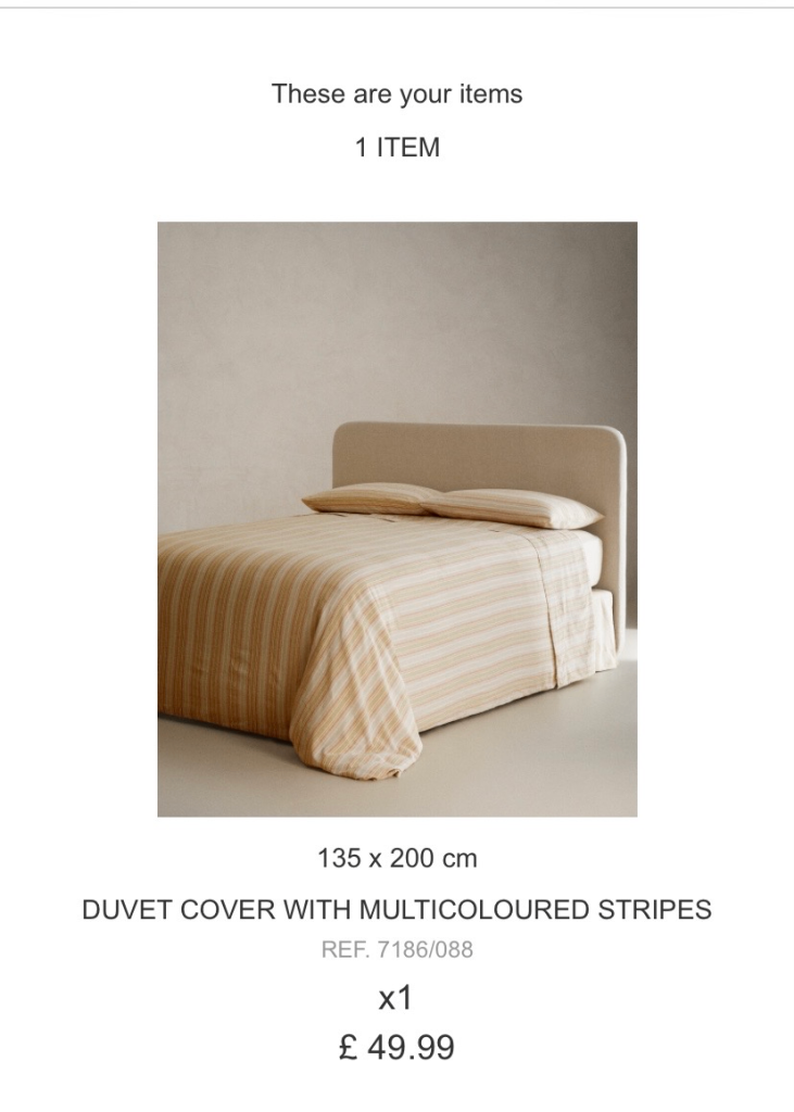 Zara Home duvet cover with multicoloured stripes - 135cm x 200cm