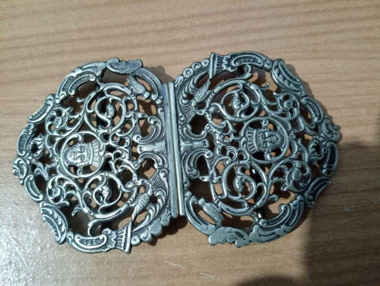 Victorian nurses belt buckle hallmarked silver