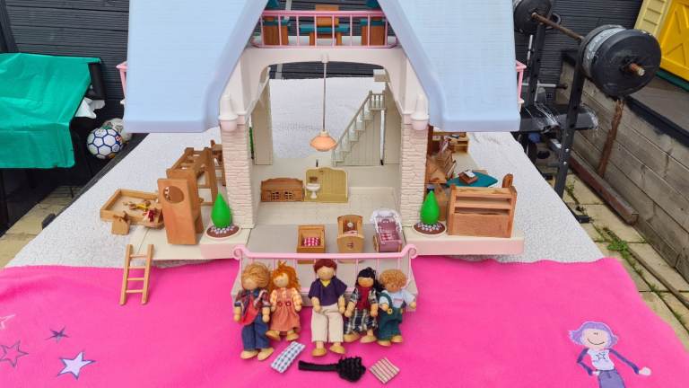 Little Tikes 'open' dolls house bundled with many accessories ie dolls and furniture 