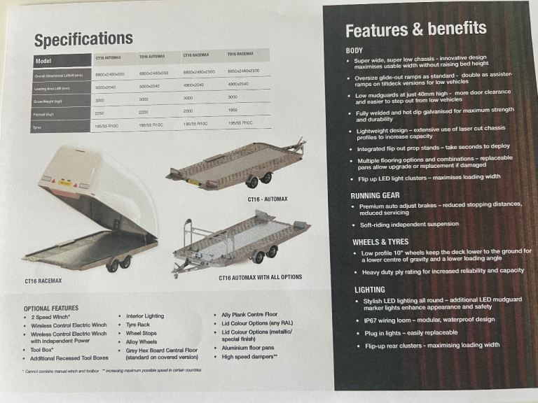 Indespension Racemax Covered car transporter