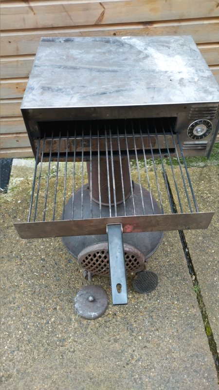 free loc del. chimenea chiminea cast iron wood charcoal 12''pizza oven