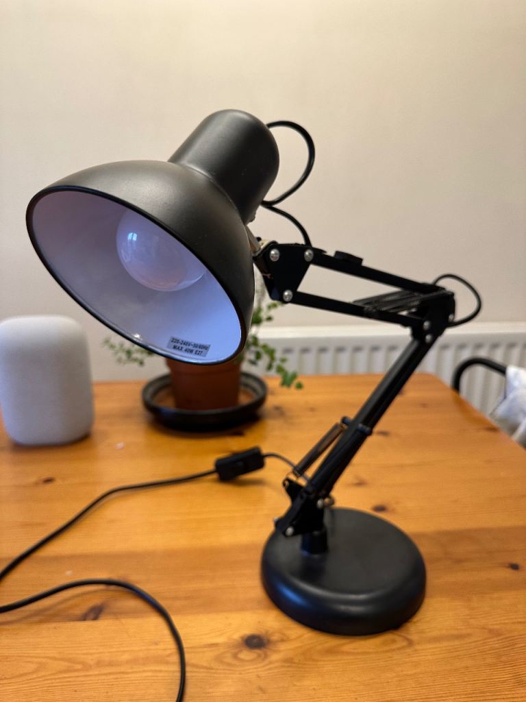 Swing Arm Desk Lamp,Table Lamp,With LED Bulb & Clamp,Metal Structure, Adjustable