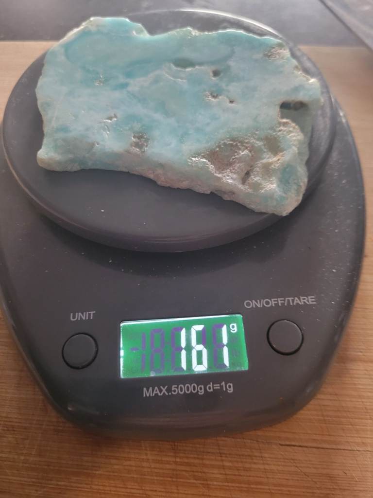 Rare Blue aragonite raw natural slice crystal specimen  161grams