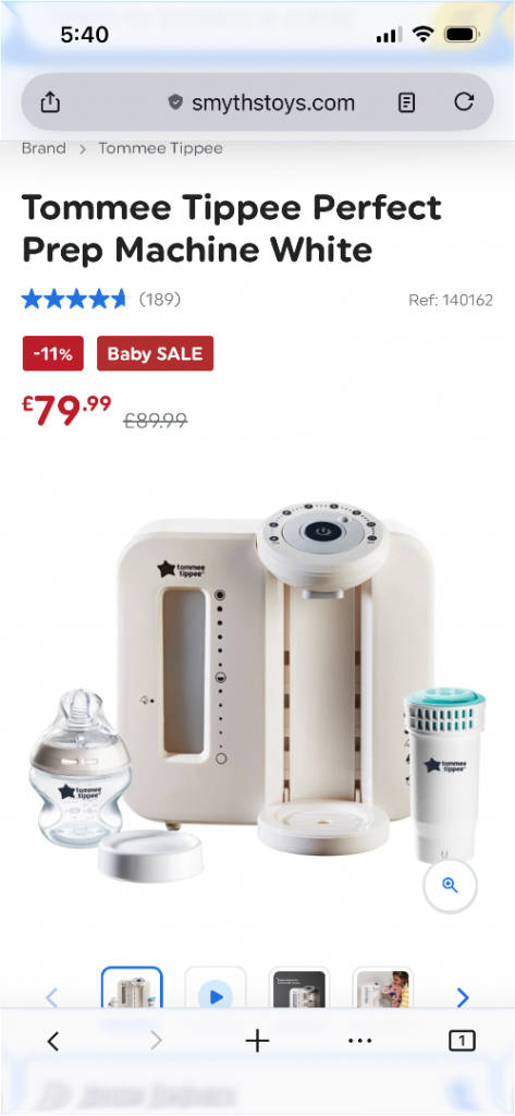 Tommee Tippee Perfect Prep Machine & MAM Steriliser Set - NEW