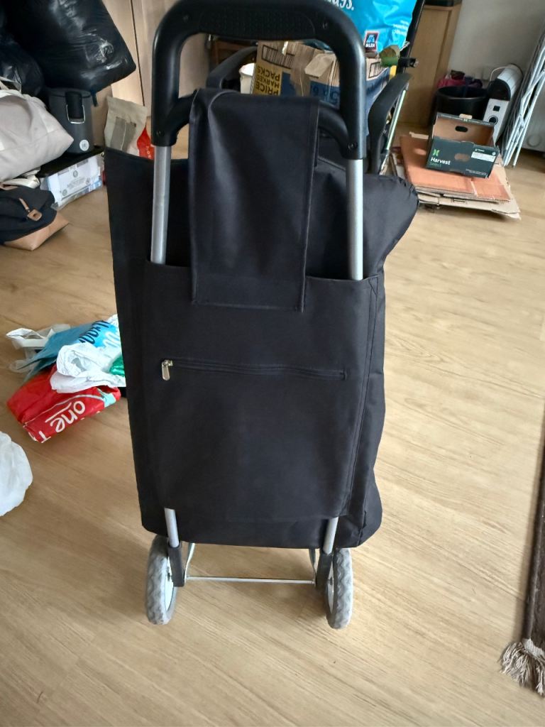 Black Fabric Shopping Trolley – Excellent Condition