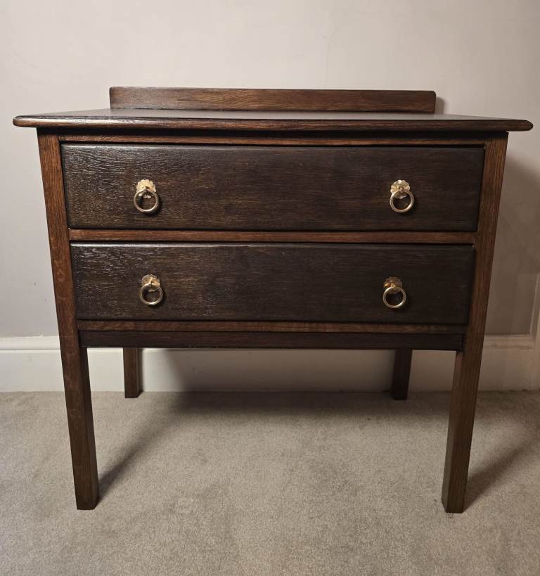 Refurbished Solid Wood 2-Drawer Chest