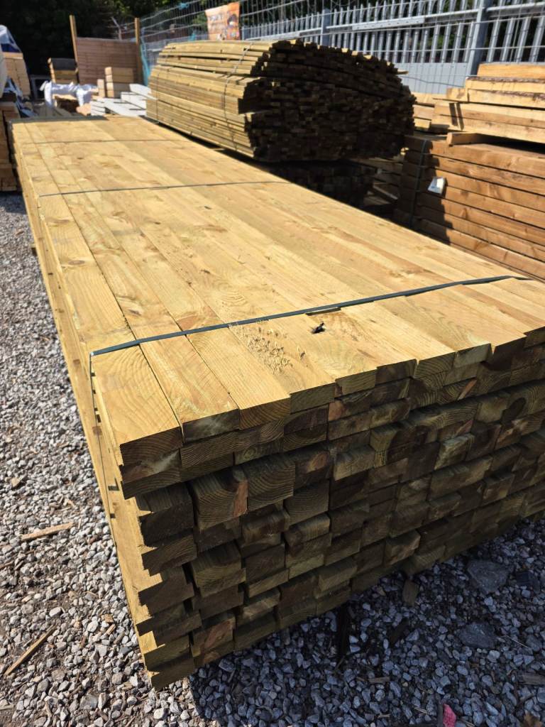 88x38 TREATED TIMBER FENCE RAIL 3.6M 4.8M
