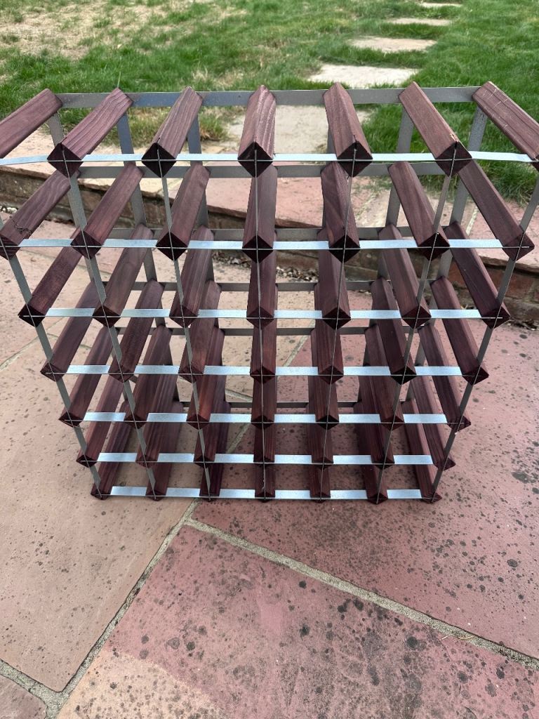 Wooden and Metal Wine Rack – Good Condition
