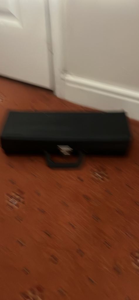 Black cassette case holds approximately 20