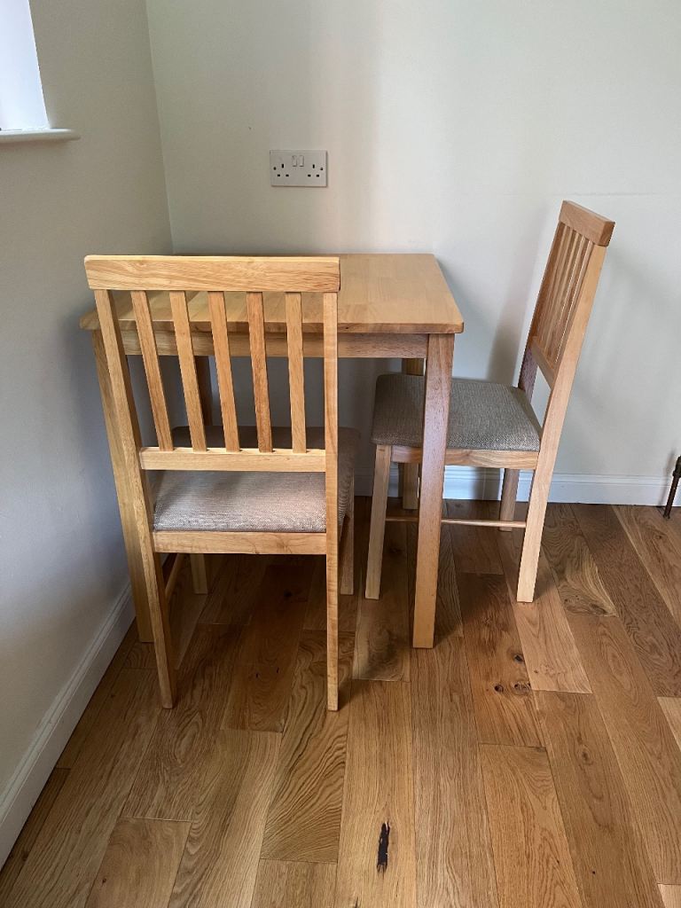 Wooden Table and Two x Chairs