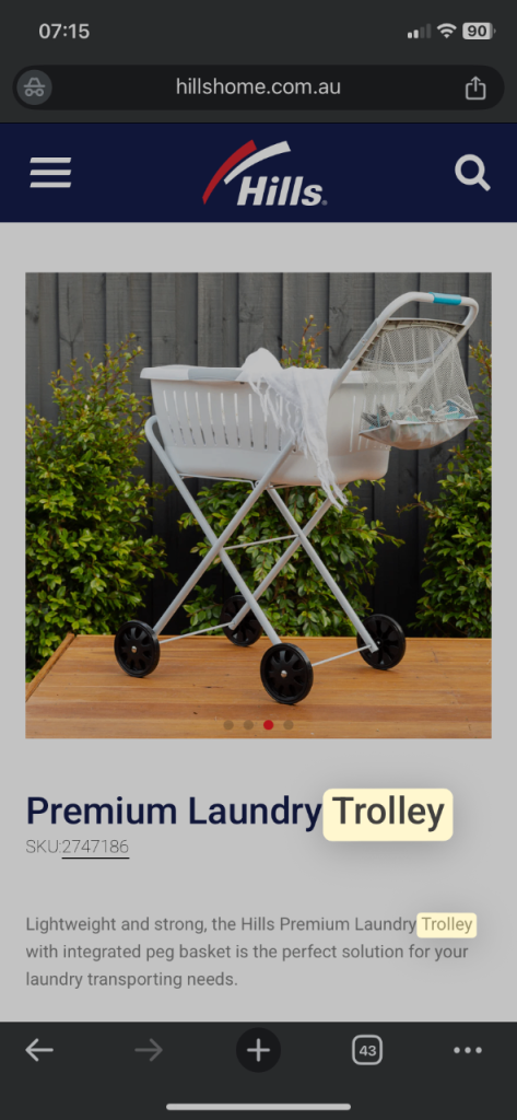 Laundry Trolley - household aid 