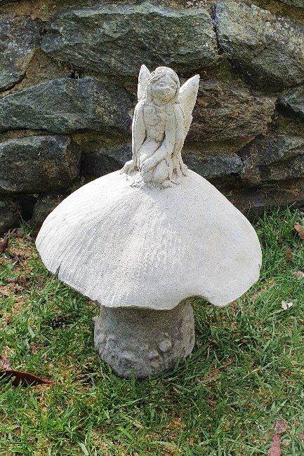 Fairy toadstool garden statue