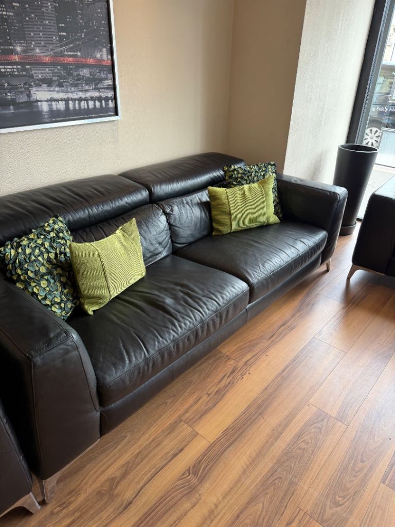 Natuzzi sofa 3 piece leather sofa 