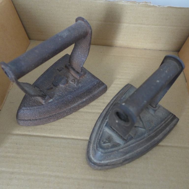 Collectable: VINTAGE ANTIQUE CAST-IRON FLAT IRON. One now sold, one remaining.