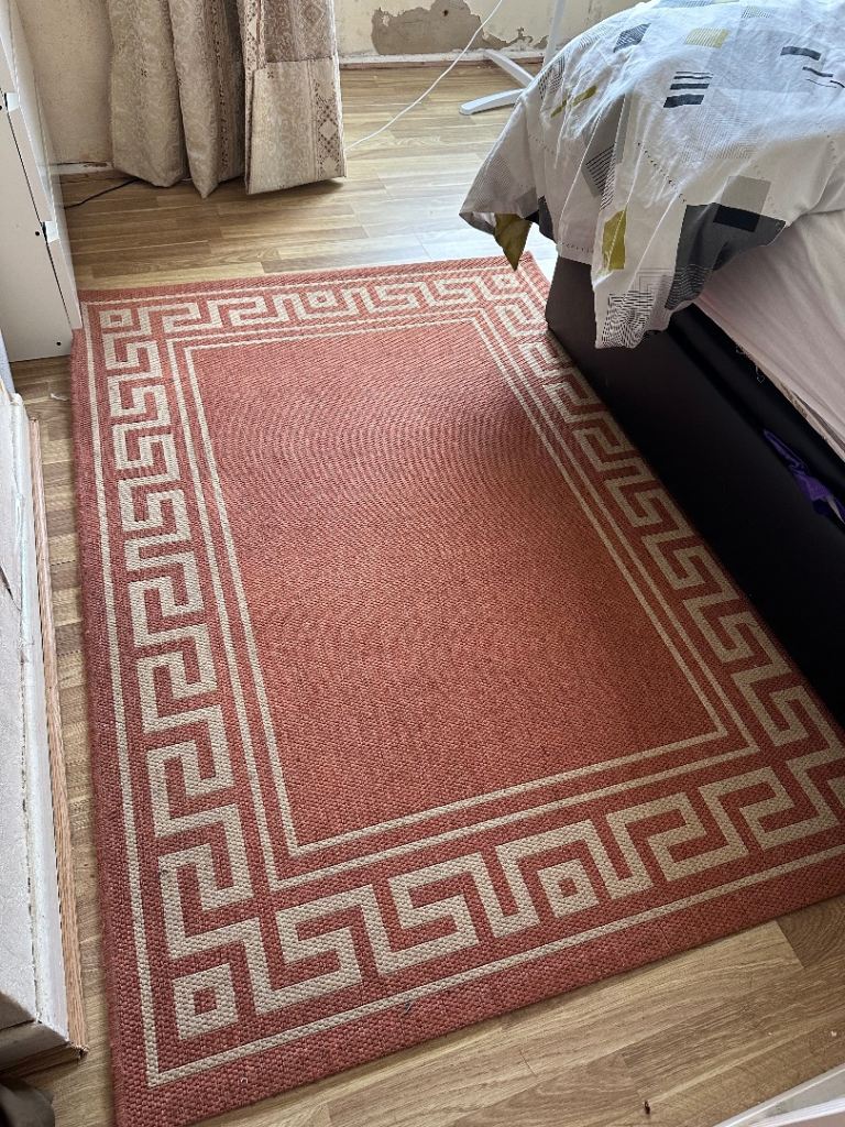 Terracotta Greek Key Rug