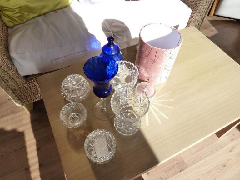 Selection Of Glass, Crystal, Blue Glass, Lamp, Etc ( NO TEXTS PLEASE )