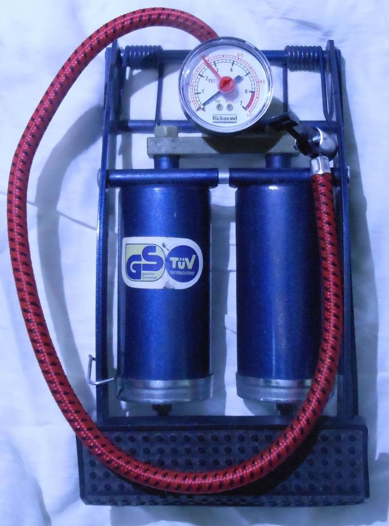 Twin Double Barrel Cylinder Tire Air Foot Pump 