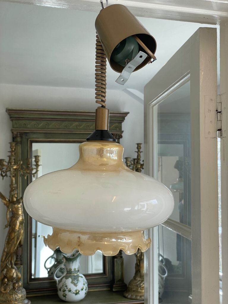 Vintage Original Brevettato Rolly  1970’s Rise And Fall Pendant Light