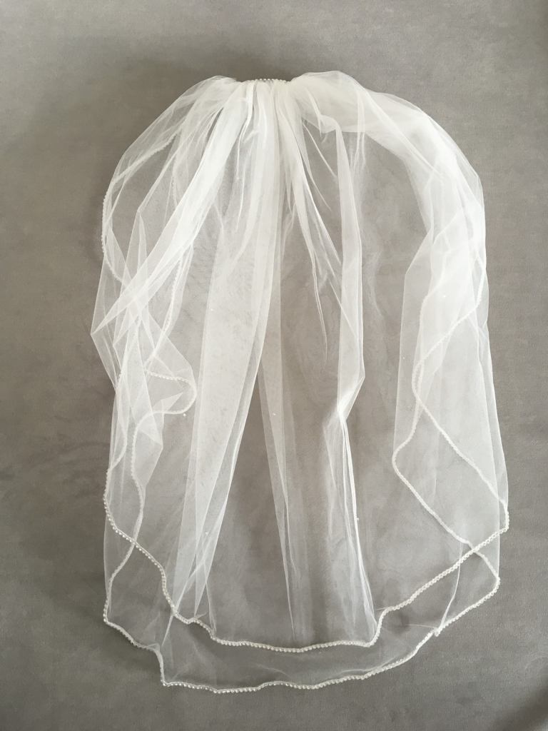 Wedding veil, double (2) layer, sparkle comb & edging