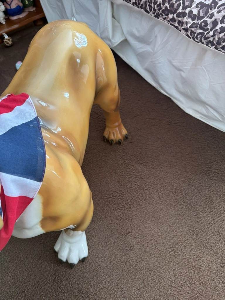 Vintage Life Size English Bulldog Figurine/ornament, Lovely Rare