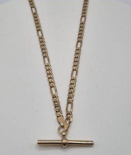 9ct Figaro chain with T Bar