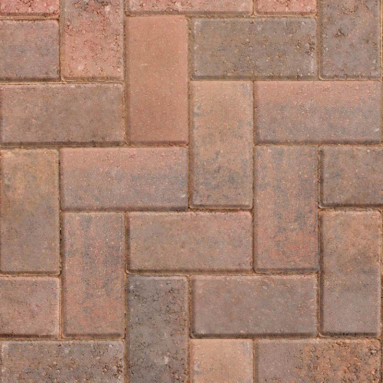 Red brick block paving 
