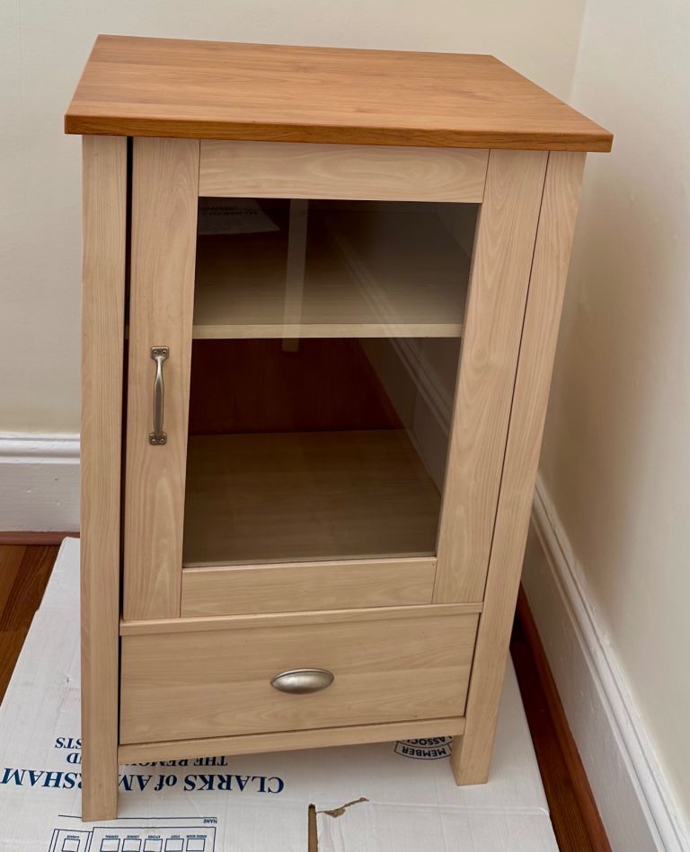 Small Storage Cabinet with Glass Door