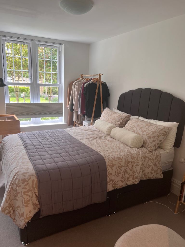 Dark grey / black headboard for a double bed