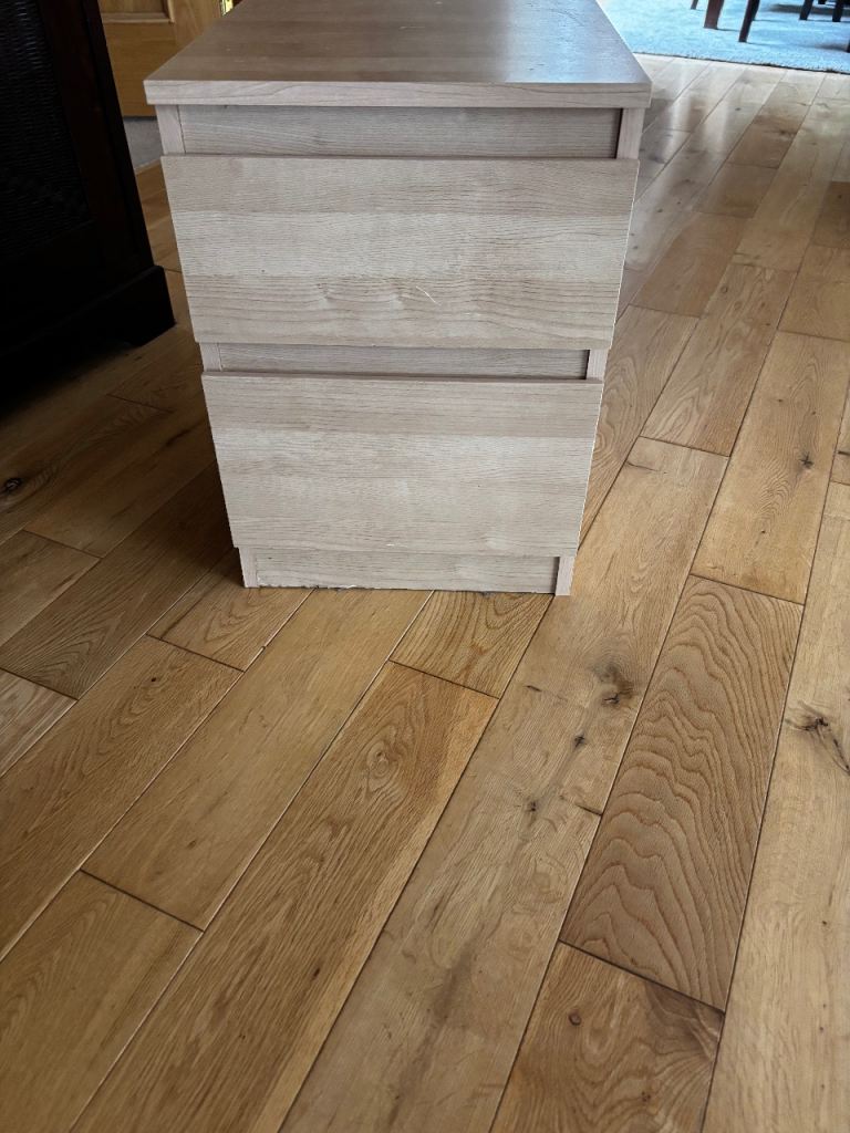 Wooden Bedside Table/Cabinet with Two Drawers 