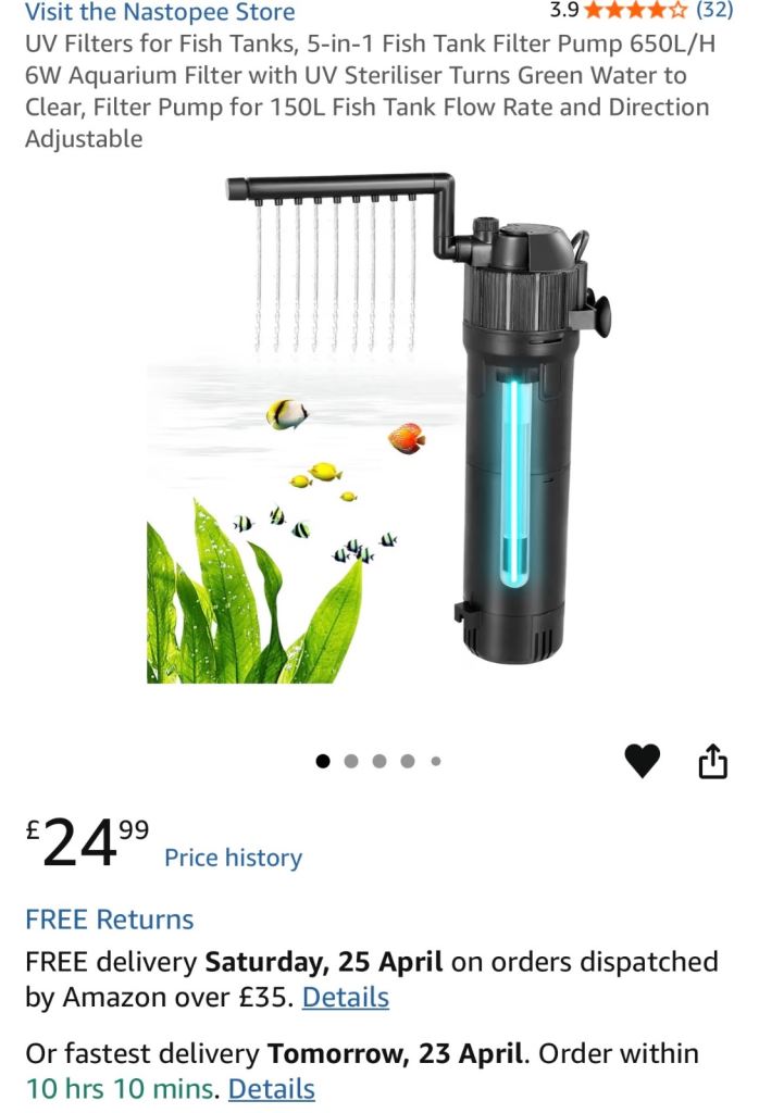 2 uv fish tank filters 
