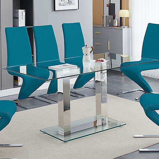 DWELL Glass Dining Table Seats 6 VGC Very Well Made Top Quality Glass ...