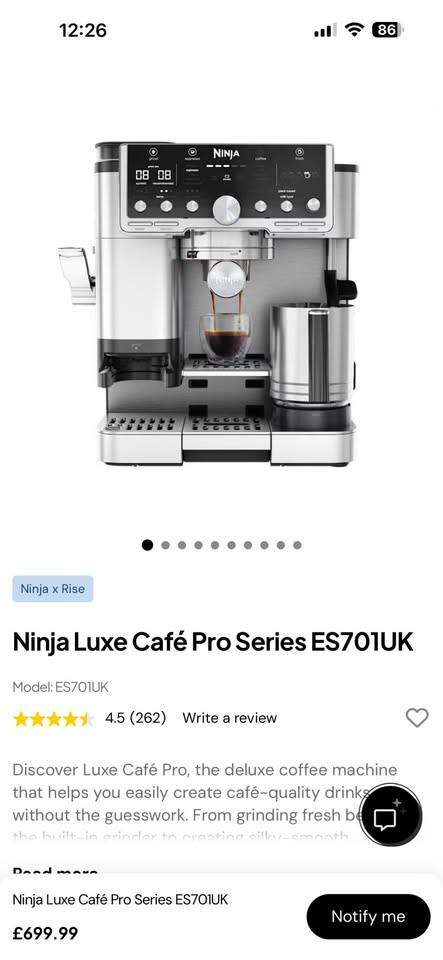 Ninja Luxe Cafe Pro Series Coffee Machine ES701UK