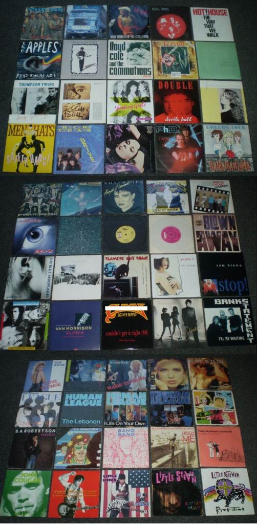 6O x EIGHTIES 7" SINGLES - HUMAN LEAGUE - KIM WILDE - MEN AT WORK - MEN WITHOUT HATS etc 