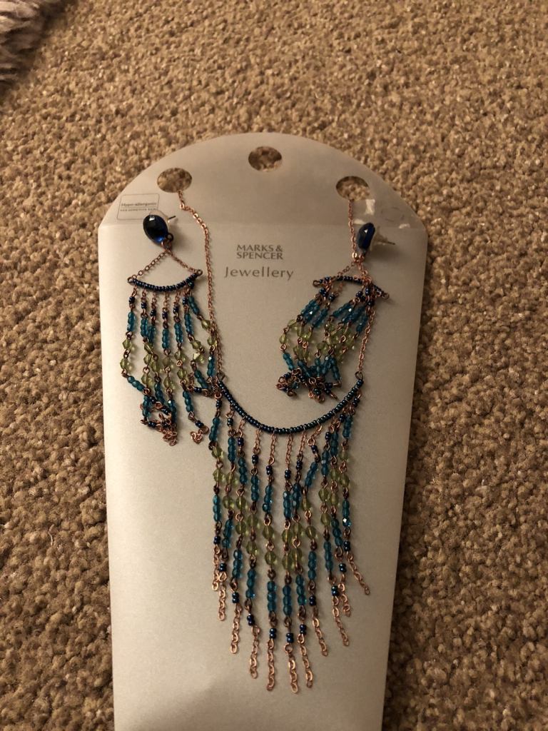 Jewellery. Necklace & earrings by M & S 