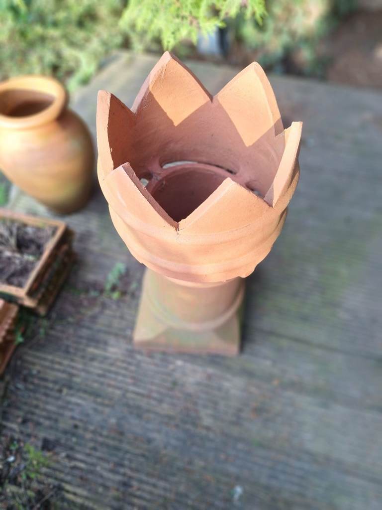 Terracota chimney garden ornament 